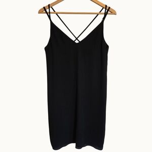 Topshop Black Strappy Back Midi Slip Dress